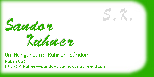 sandor kuhner business card