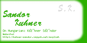 sandor kuhner business card